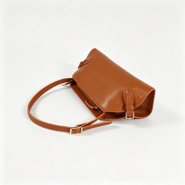 Women Vintage Brown Top Handle Crossbody Bag Smooth Faux Leather Retro Shoulder Satchel