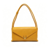 Women Yellow Envelope Flap Shoulder Bag Deer Head Hardware Smooth PU Leather Underarm Handbag