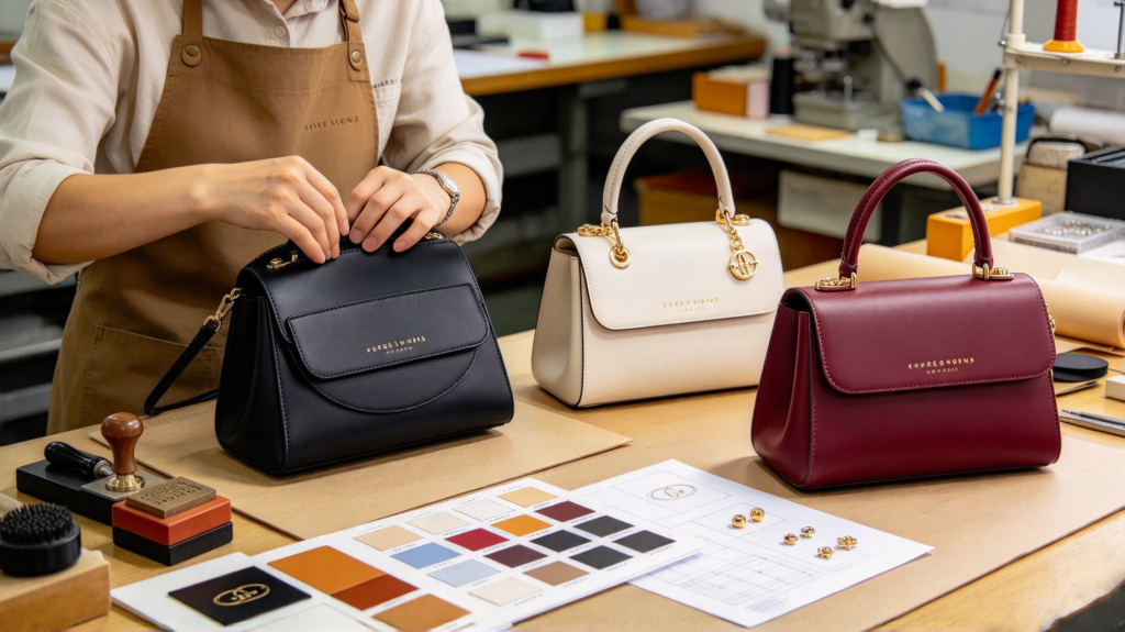 handbag OEM ODM custom logo handbag sample
