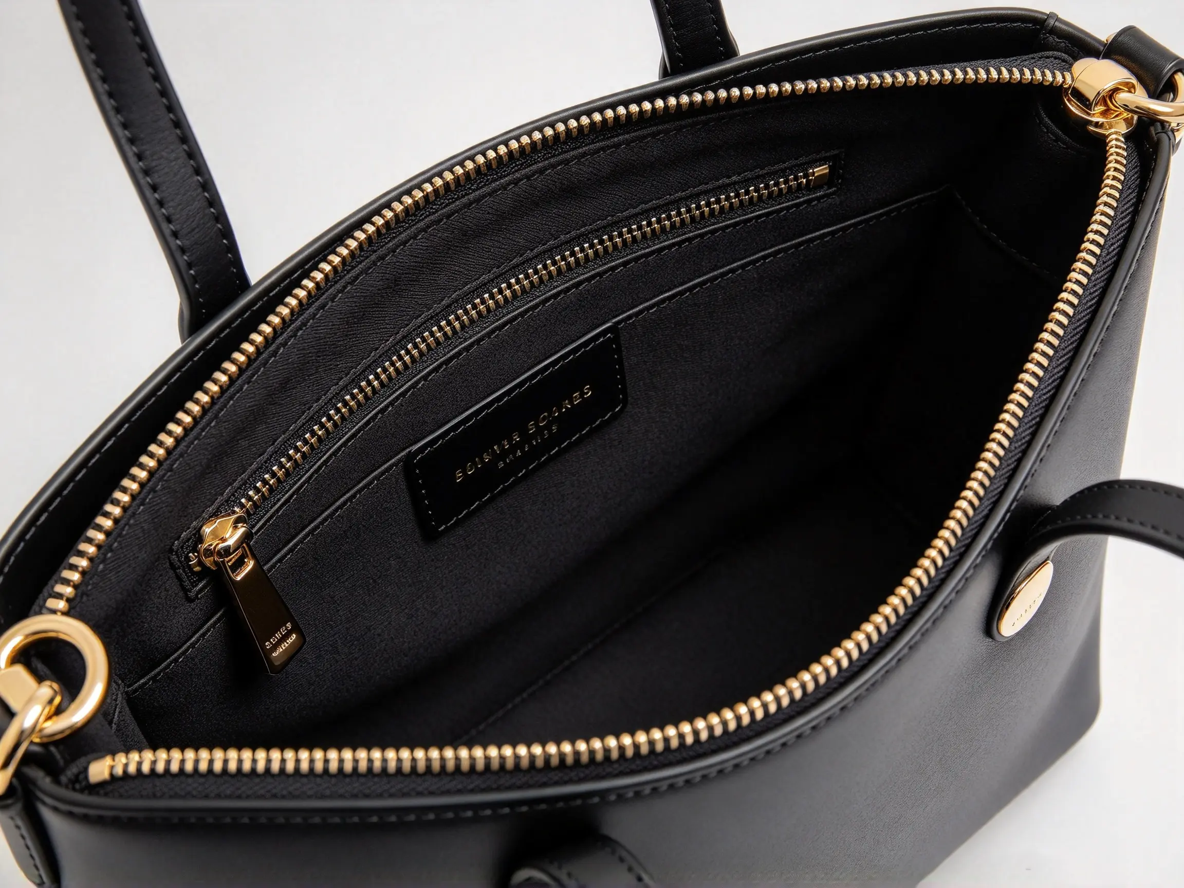 Tote bag hardware & interior detail shot